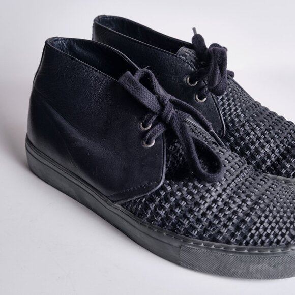 Frank And Oak Woven Leather Sneakers – Navy / Size 8 Mens (Brand New) - Picture 3 of 5
